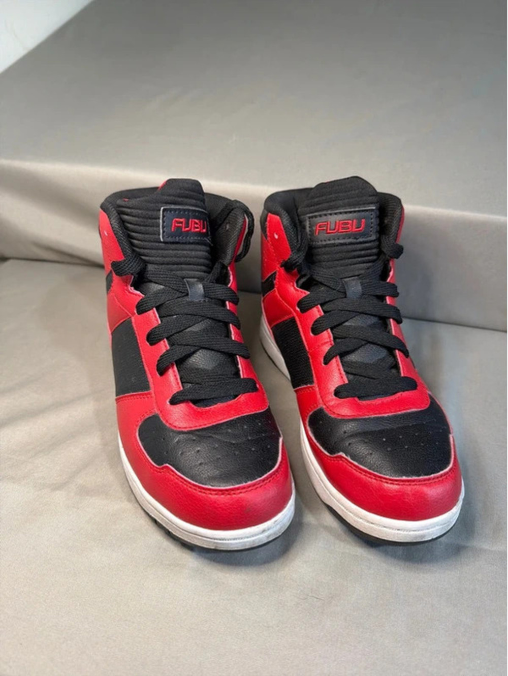 FUBU Red and Black High-Top Sneakers - Classic Street Style